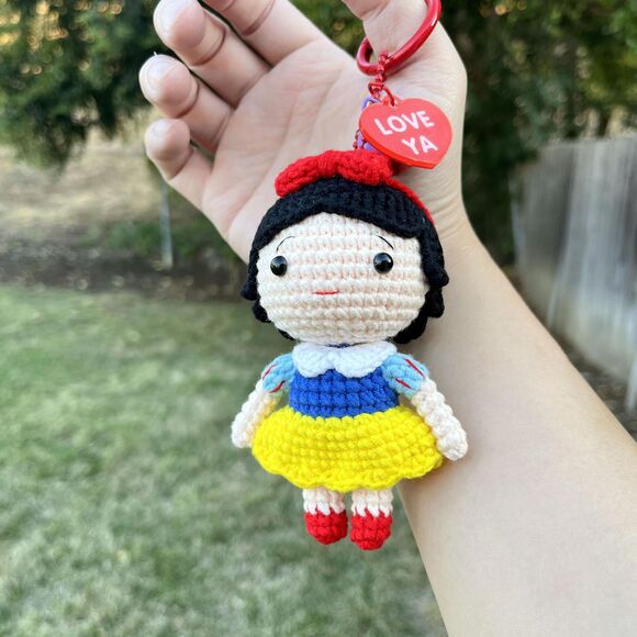 Snow White & Prince Crochet Keychain Set | Amigurumi Couple Bag Charms - Picture 5 of 10